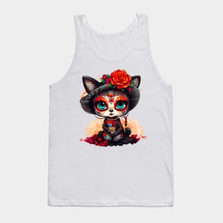 Dia de los Muertos Cat #3 Tank Top